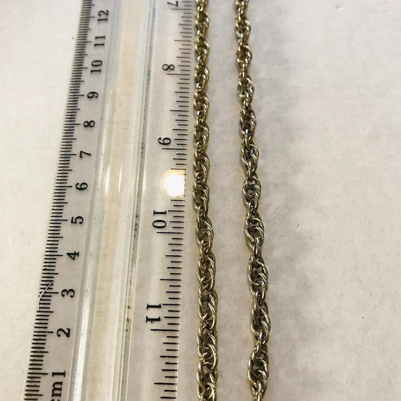 Vintage Coro Gold Tone Open Link Rope Chain Necklace 24" Long Signed - Picture 7 of 7